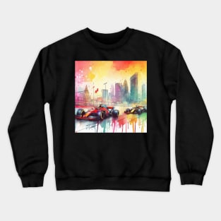 Artistic illustration of high speed racing cars in Las Vegas Crewneck Sweatshirt